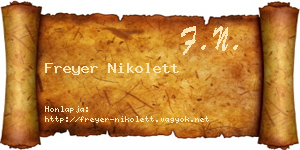Freyer Nikolett névjegykártya
